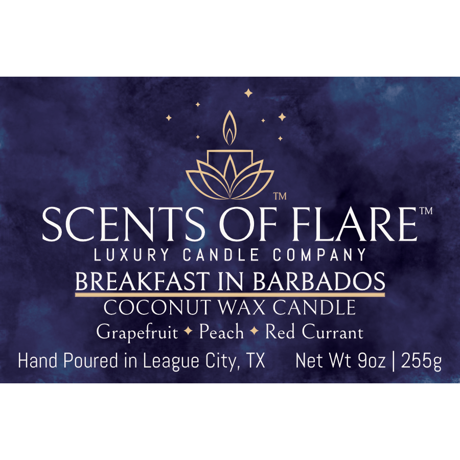 BREAKFAST IN BARBADOS 9 oz CANDLE - Scents Of Flare