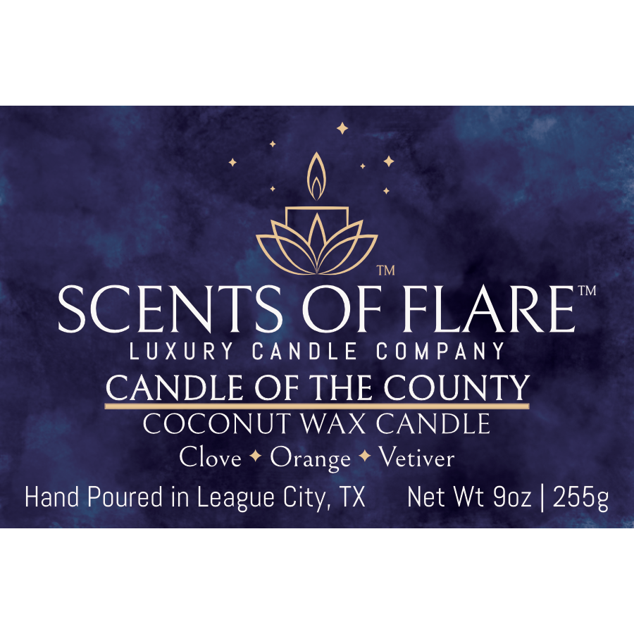 CANDLE OF THE COUNTY 9 oz CANDLE - Scents Of Flare