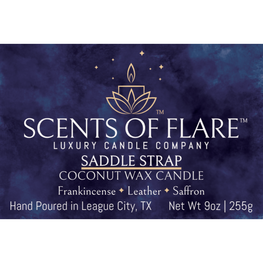 SADDLE STRAP 9 oz CANDLE - Scents Of Flare