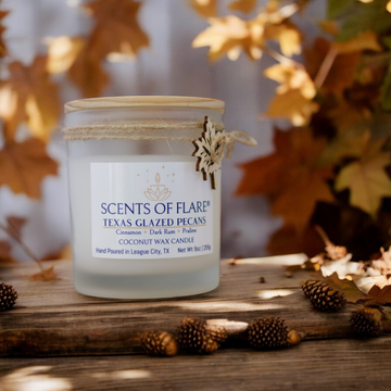 TEXAS GLAZED PECANS 9 oz CANDLE-HOLIDAY COLLECTION